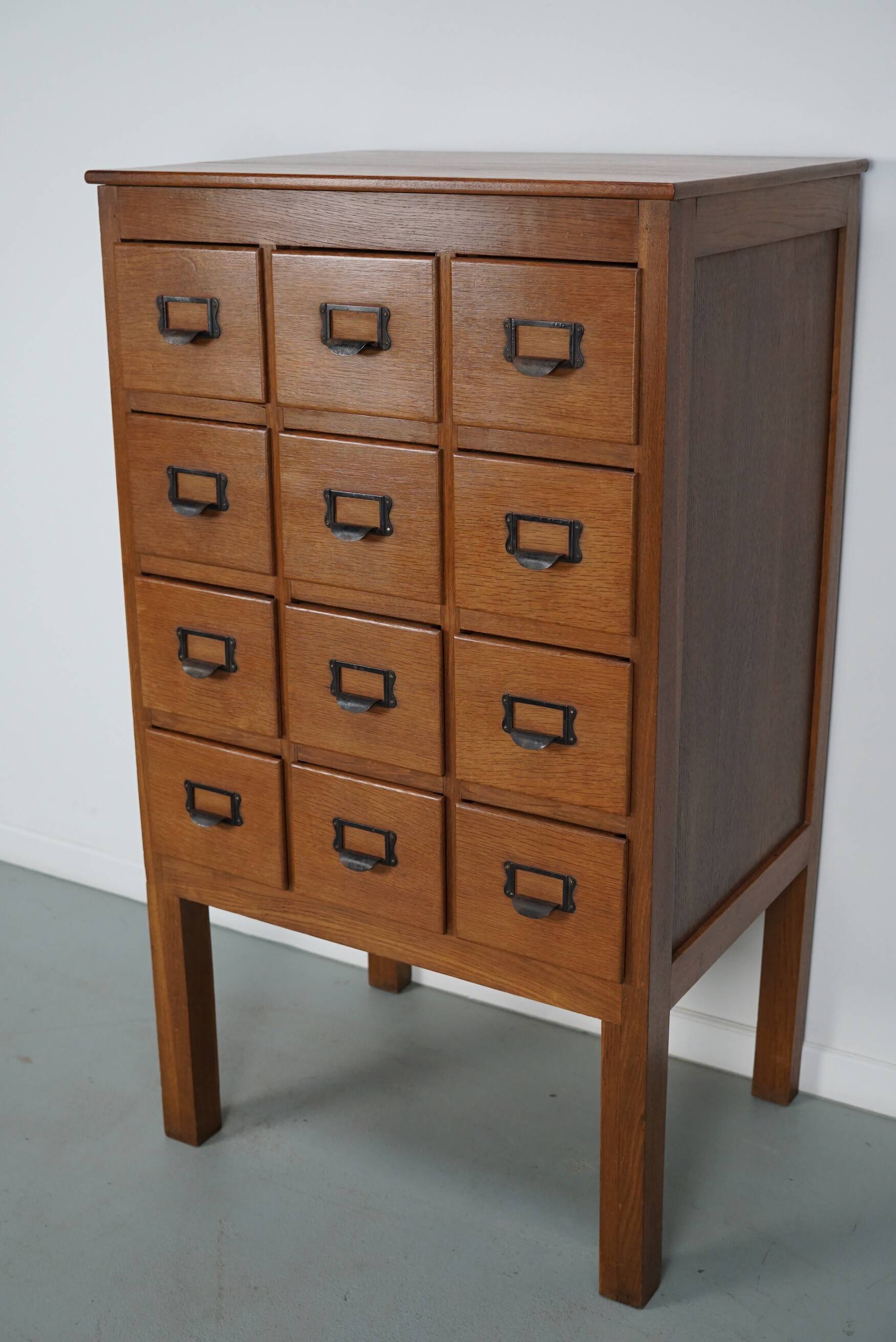 Vintage Dutch Oak Apothecary / Filing Cabinet, 1930s