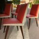 Chaises vintage skaï pied compas