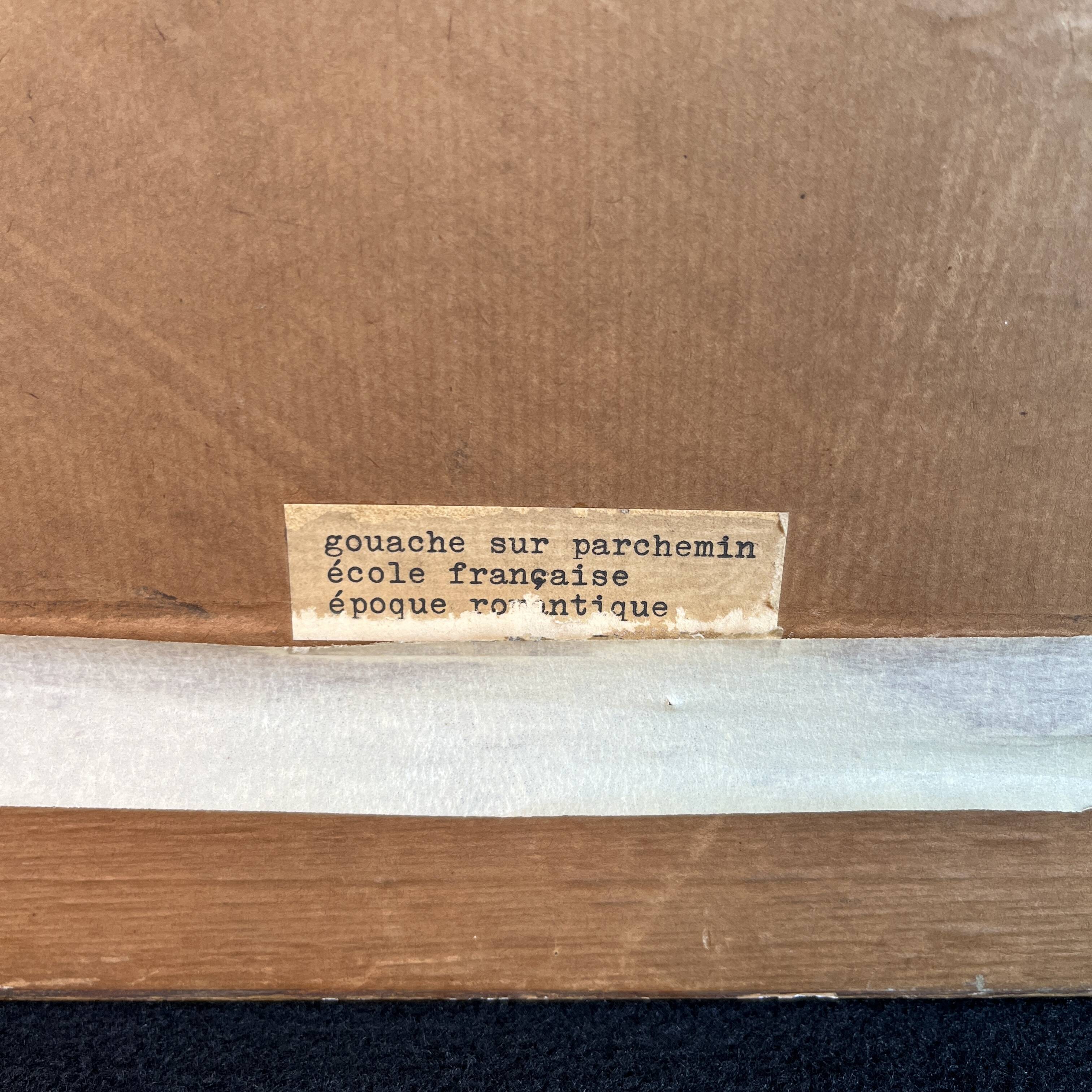 “Bouquet of flowers” still life painting in Neo Classical style, gouache on paper, ca 1830