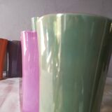 8 coloured cups in earthenware