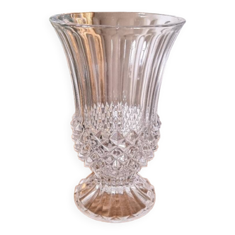 Vase tulipe style Medicis, cristal d'arques, 1970