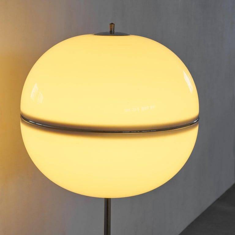 Spherical floor lamp in metal and acrylic, 1960s