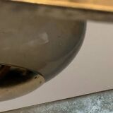 Italian brass chandelier with 6 grey smoked glass globes