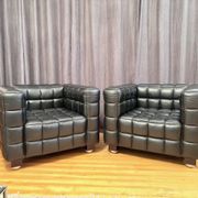 Paire de fauteuils Kubus 8020, conçus par Josef Hoffmann, Wittmann, Autriche