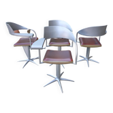 Suite de 4 fauteuils ‘’Techno’’ de Philippe Starck pour L'Oréal par MALETTI Présence Paris