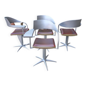 Set of 4 "Techno" armchairs by Philippe Starck for L'Oréal by MALETTI Présence Paris