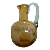 Pichet carafe carré fleurs émaillées