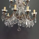 Antique XXL bronze chandelier 15 candles
