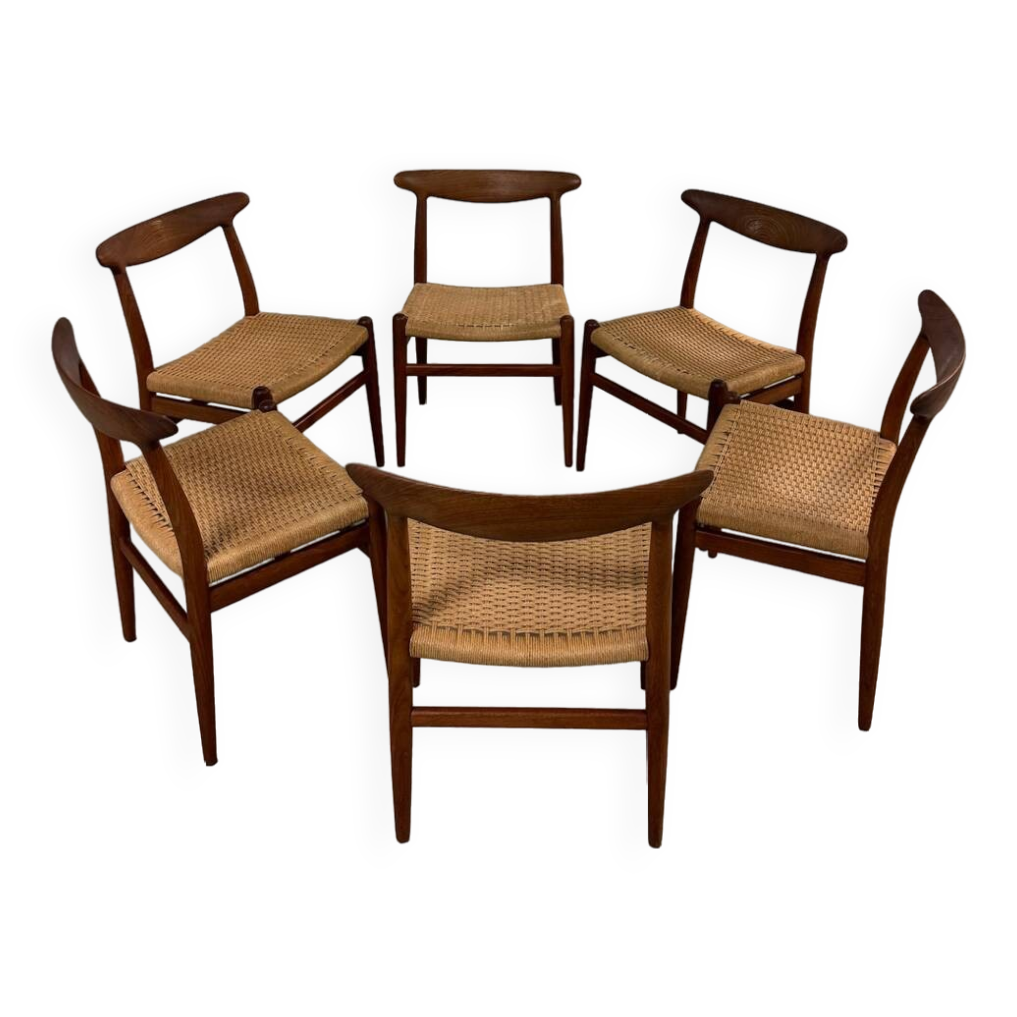 6x Hans Wegner Chairs by C. M. Madsen 1953 Denmark