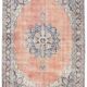 Orange & blue oriental turkish vintage rug