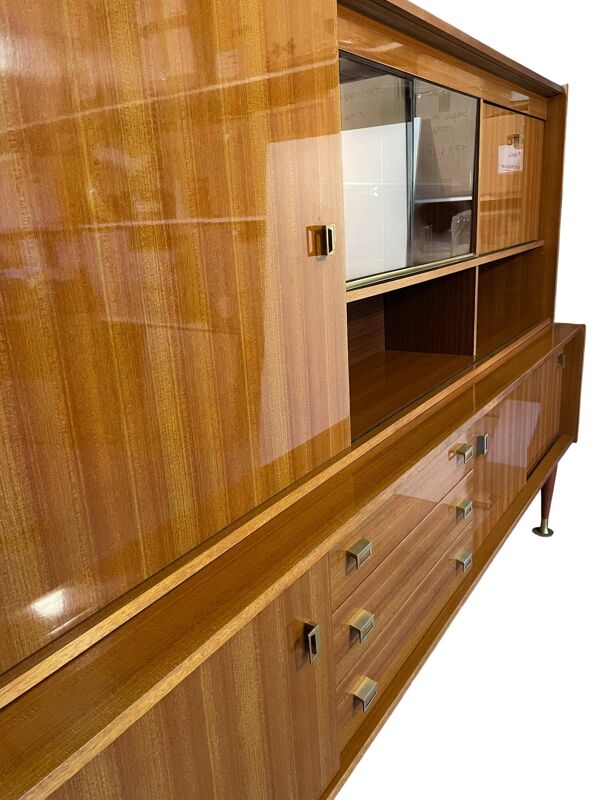Enfilade haute vintage années 50-60 – buffet scandinave mid-century