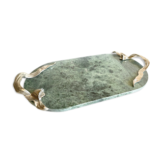 Oval top in marble and tin