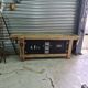 Old oak carpenter's workbench industrial furniture