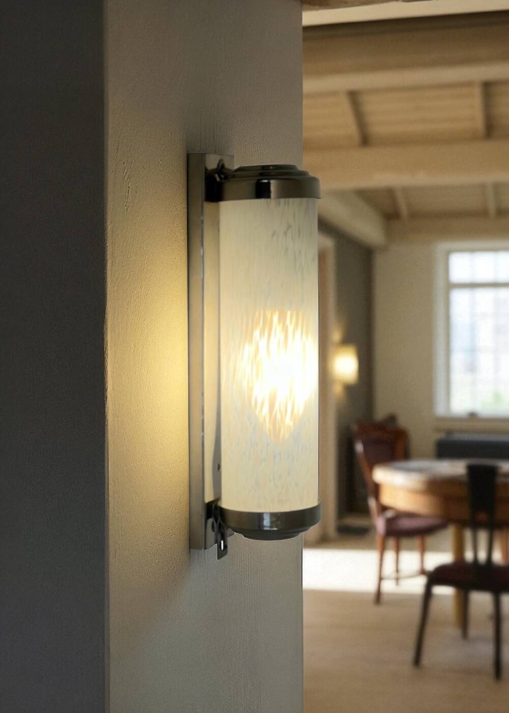 Vintage tubular glass wall light Clichy