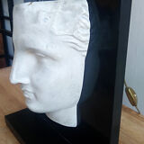 Antique-headed black marble lamp 1970/80