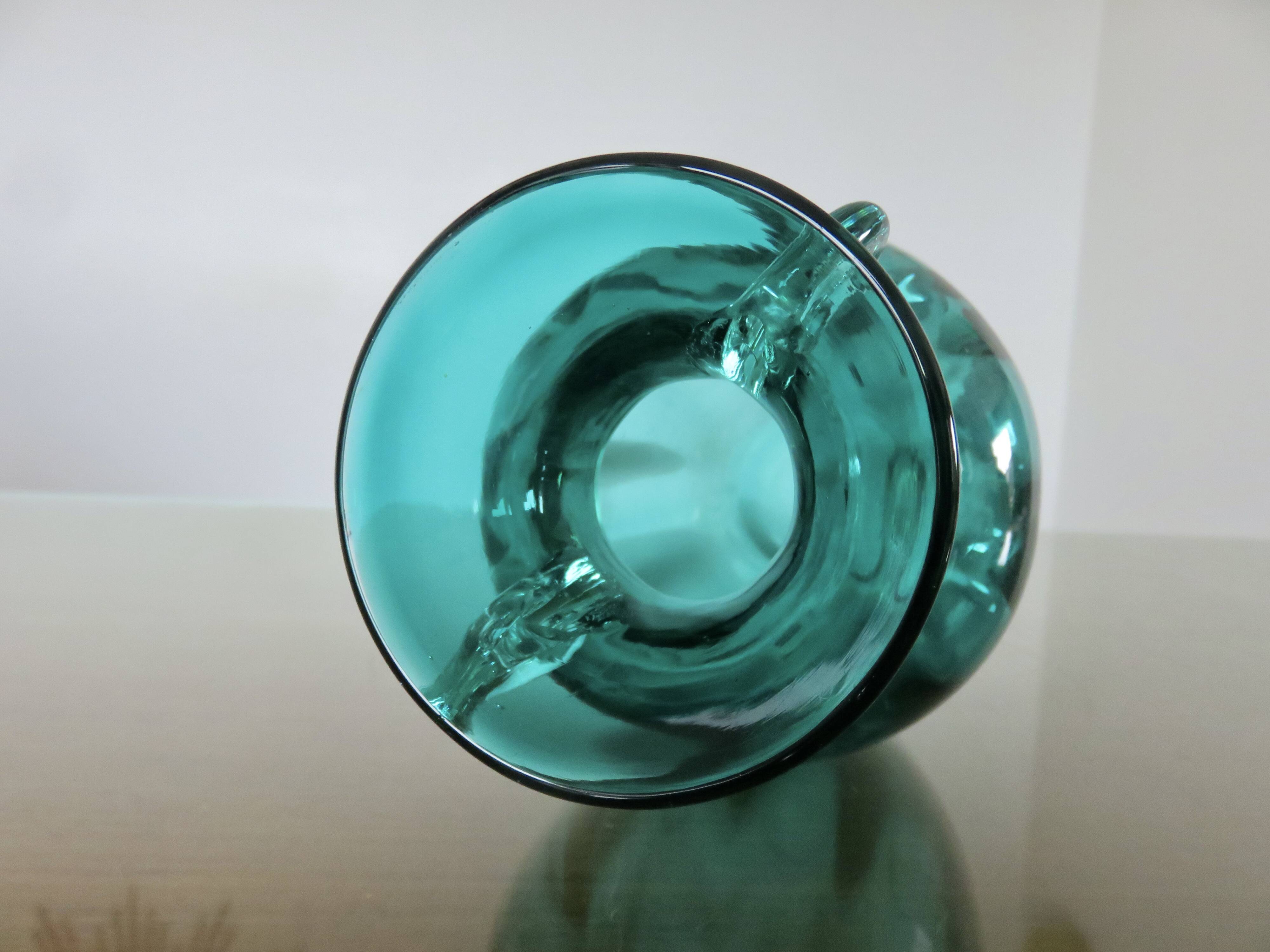 Turquoise Murano blown glass vase, 1970s