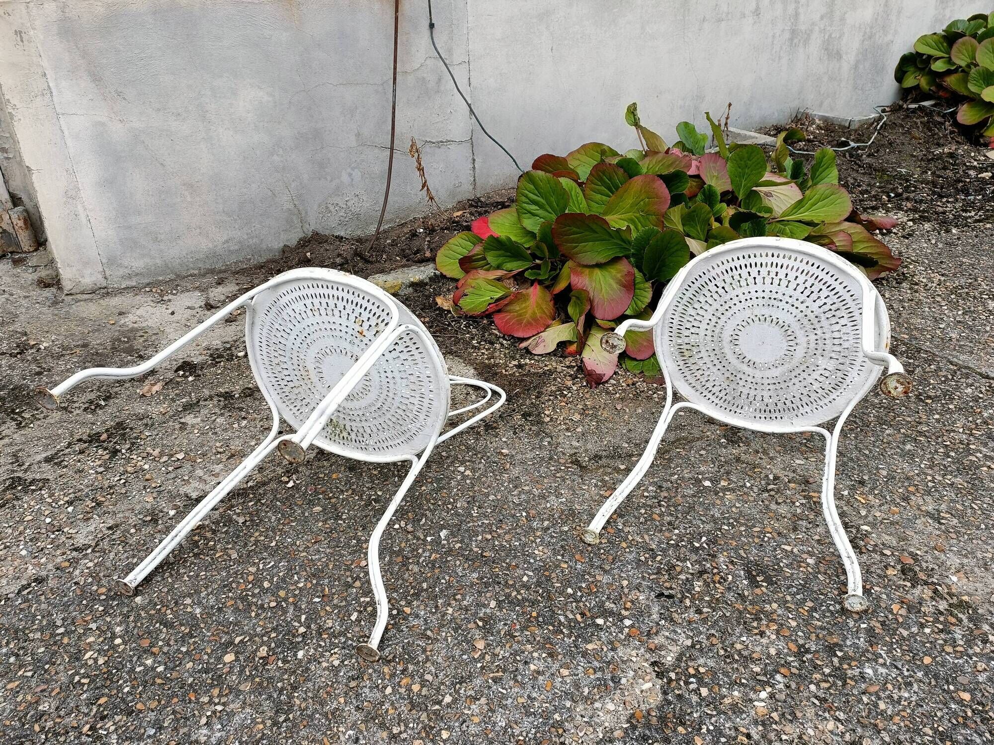 Garden furniture wrought iron old vintage xxeme