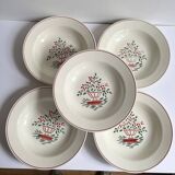 5 vintage HBCM Montereau deep plates