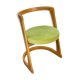 Mid century pine half circle chair