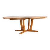 Brutalist extendable table in pine, Rainer Daumiller, Denmark, 1970s.