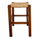Tabouret bois paillé vintage