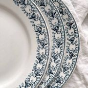 3 flat ironstone plates “Jenny” Saint Amand