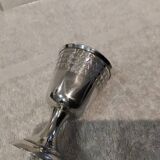 Silver egg cup 950, Art Deco style, triangular frieze, silversmith Tirbour