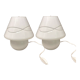 White murano glass table lamps, 1980