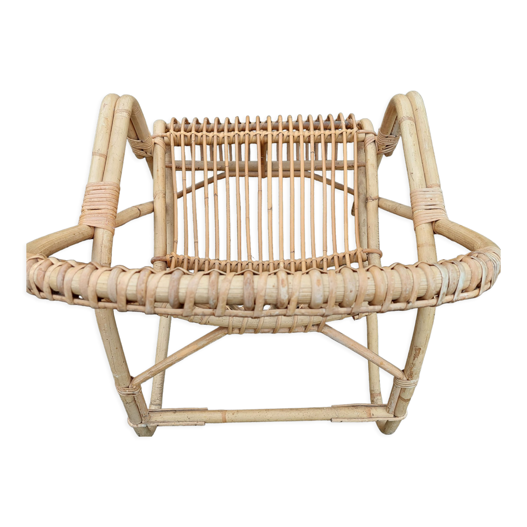 Paire de fauteuils rotin vintage