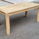 Grande table à manger scandinave extensible en chêne massif décapée 160-240