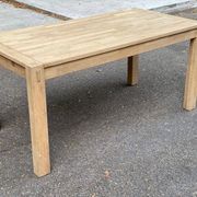 Large extendable Scandinavian dining table in stripped solid oak 160-240.