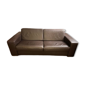 Leather convertible sofa