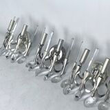 Mid-Century nicheled brass and glass sconces by Sciolari. Labeled. Italy 1960s