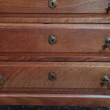 Louis XVI style chest of drawers in oak and marble top