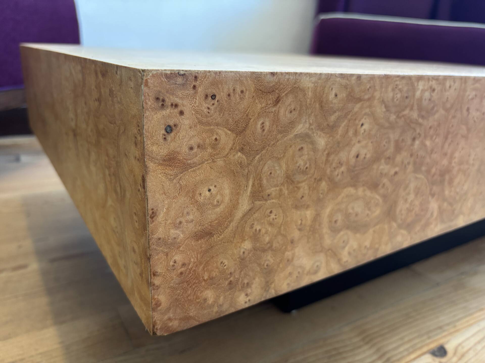 Vintage elm burl coffee table