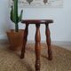 Vintage turned wood tripod country stool