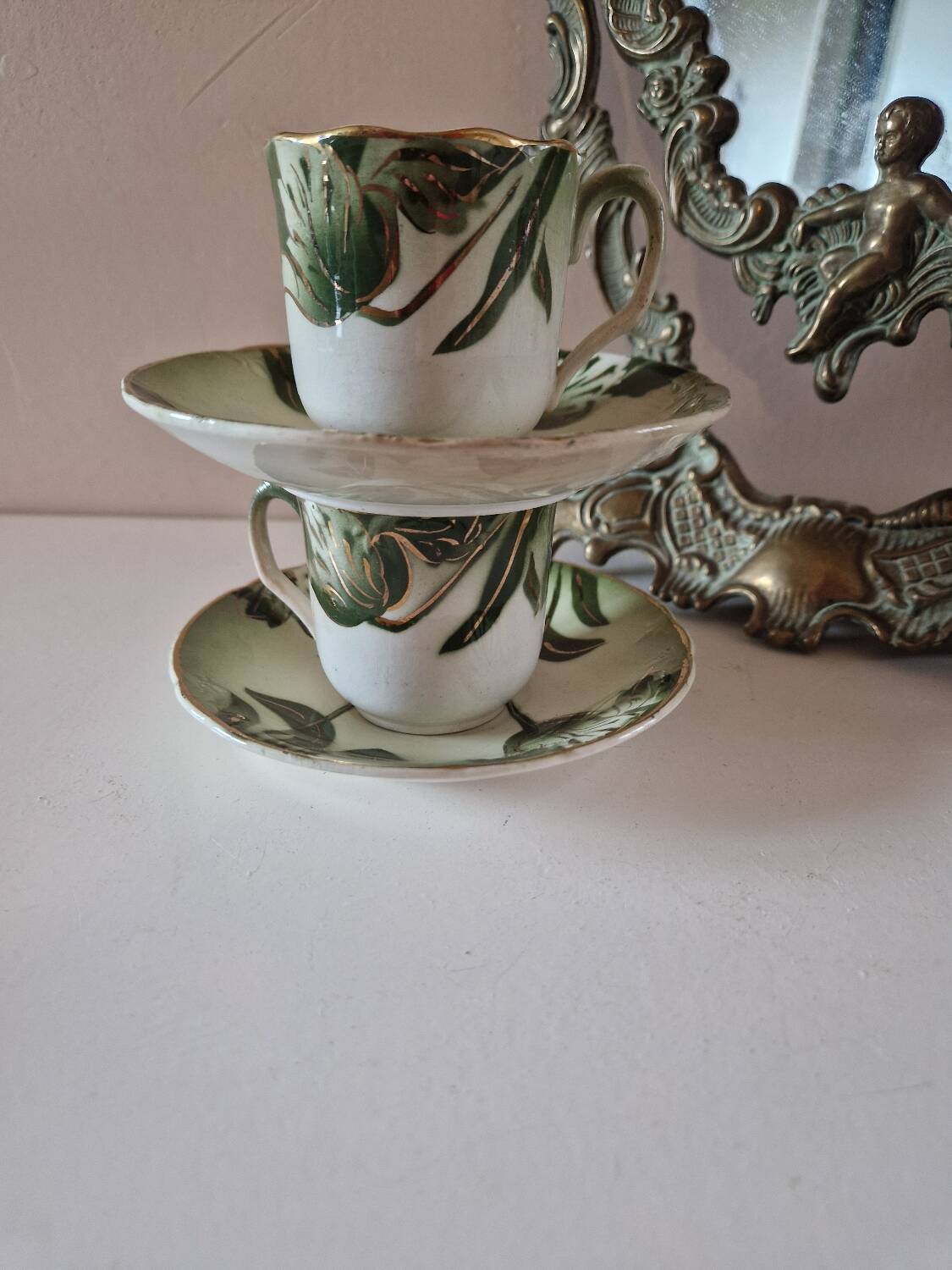 2 longwy art nouveau cups