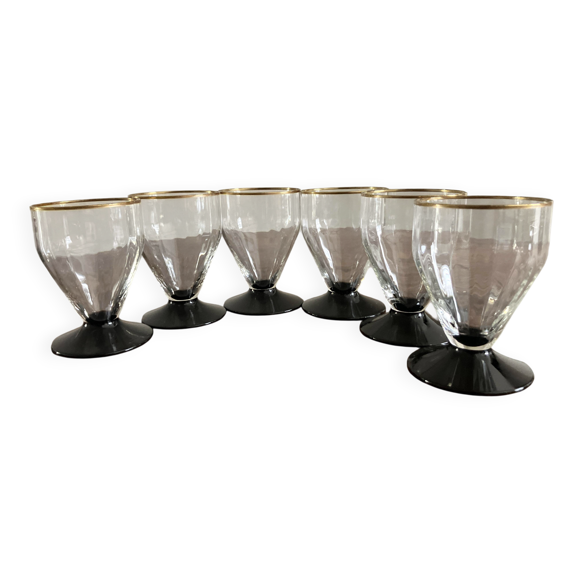 Suite de 6 verres Art Déco, années 30
