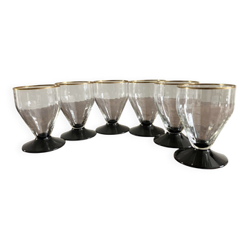 Suite de 6 verres Art Déco, années 30