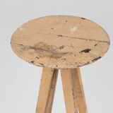 Industrial painted wooden tripod Console with rich patina, France 1900s