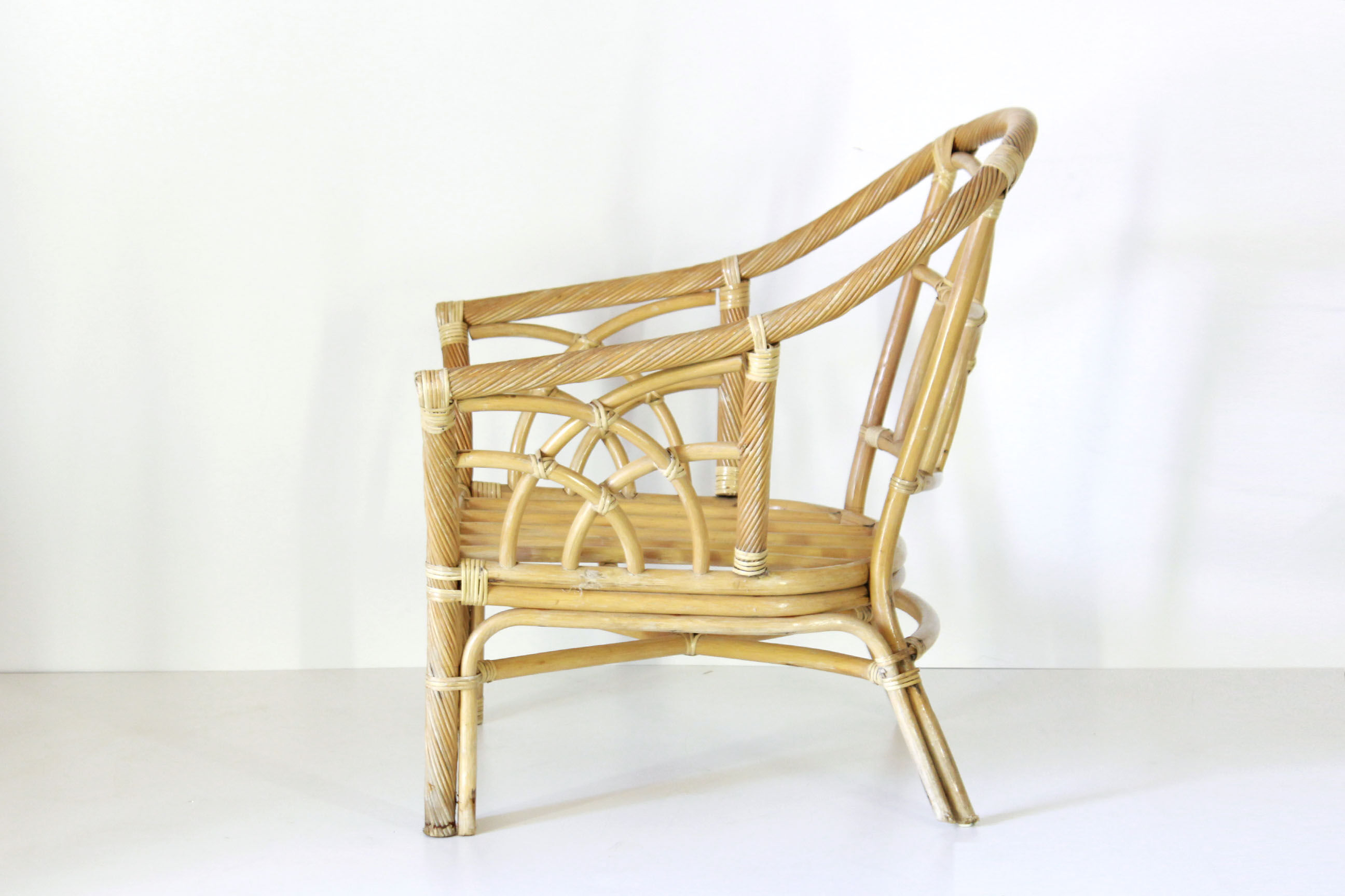 1970s vintage bamboo garden armchair