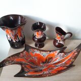 Vases and basket Vallauris