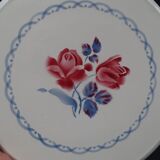 Digoin earthenware pie dish - Sarreguemines- Model Cannes - Rose decoration - circa 1940