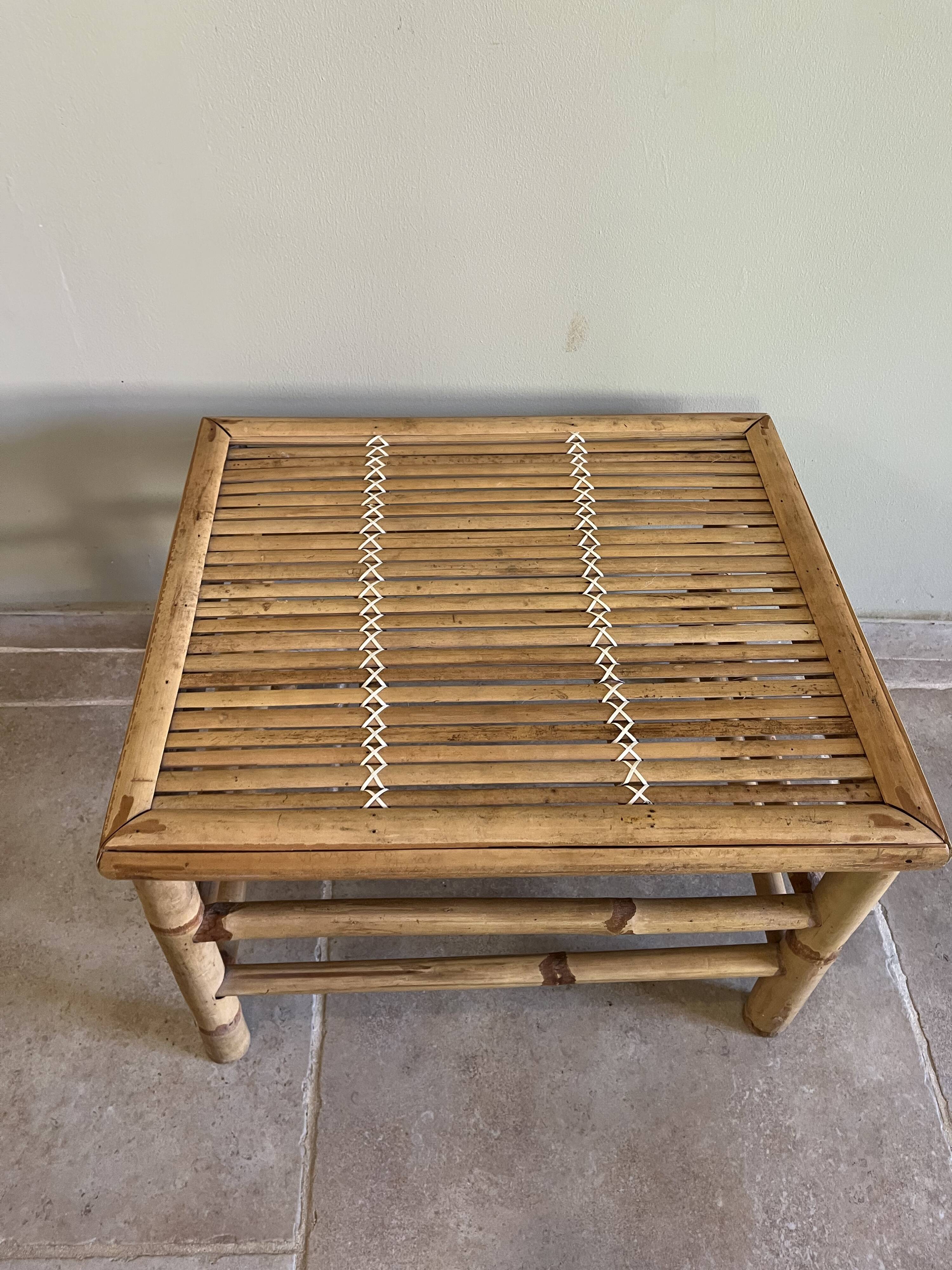 Vintage bamboo coffee table