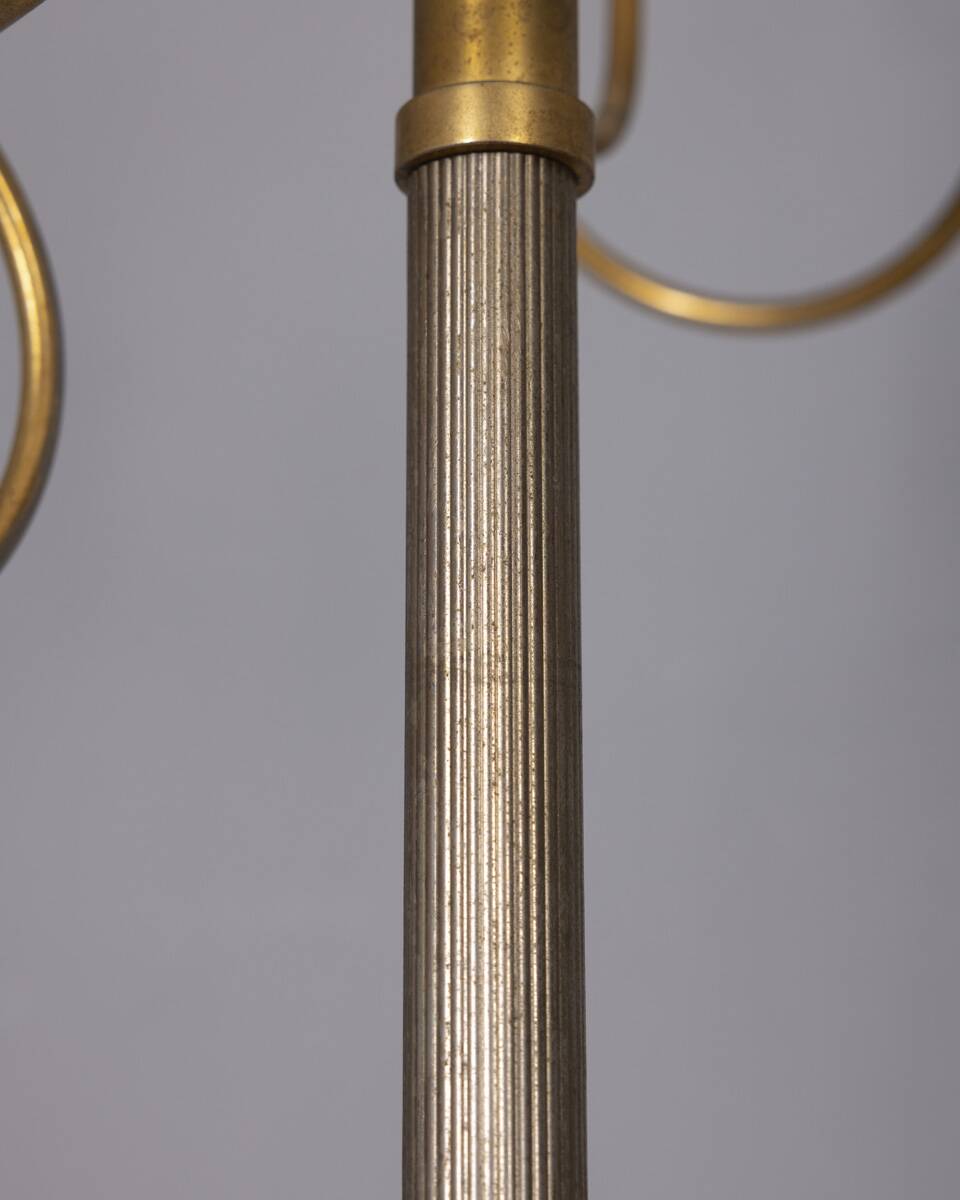 Vintage 1960s floor coat stand in golden brass, italian design