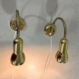 Brass flexible wall lamps, set of 2, 1960’s