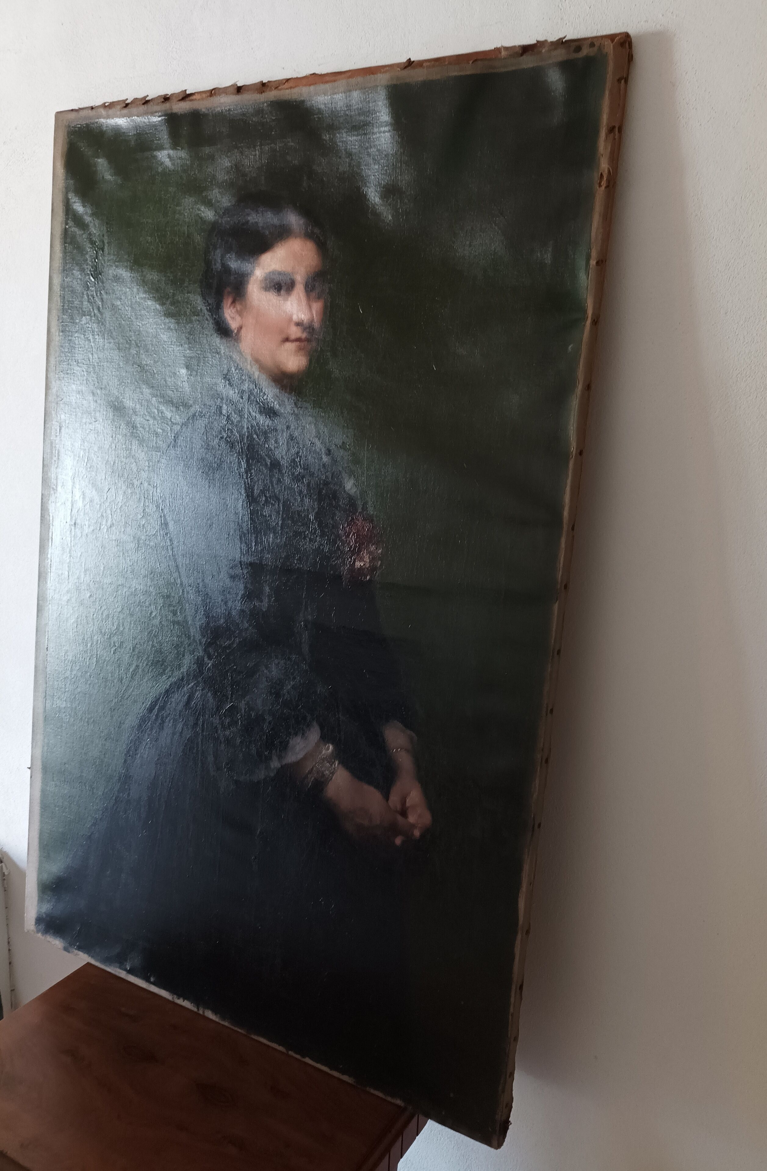 Emile levy (1826-1890) oil on canvas portrait of a woman