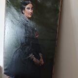 Emile levy (1826-1890) oil on canvas portrait of a woman