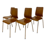 Vintage set of 4 IKEA Gilbert chairs made of bent oak plywood.