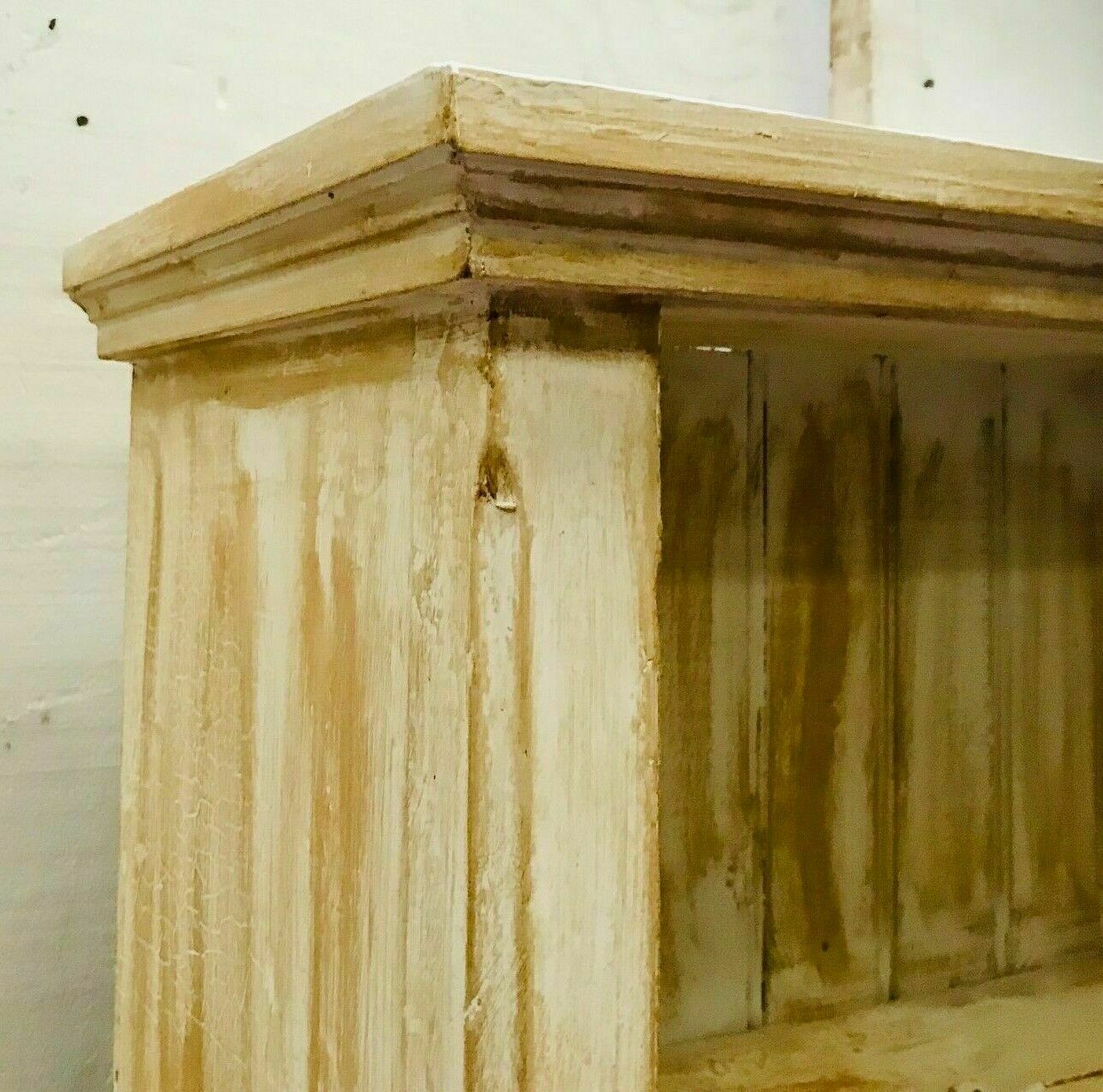 Pair of store windows in patinated fir